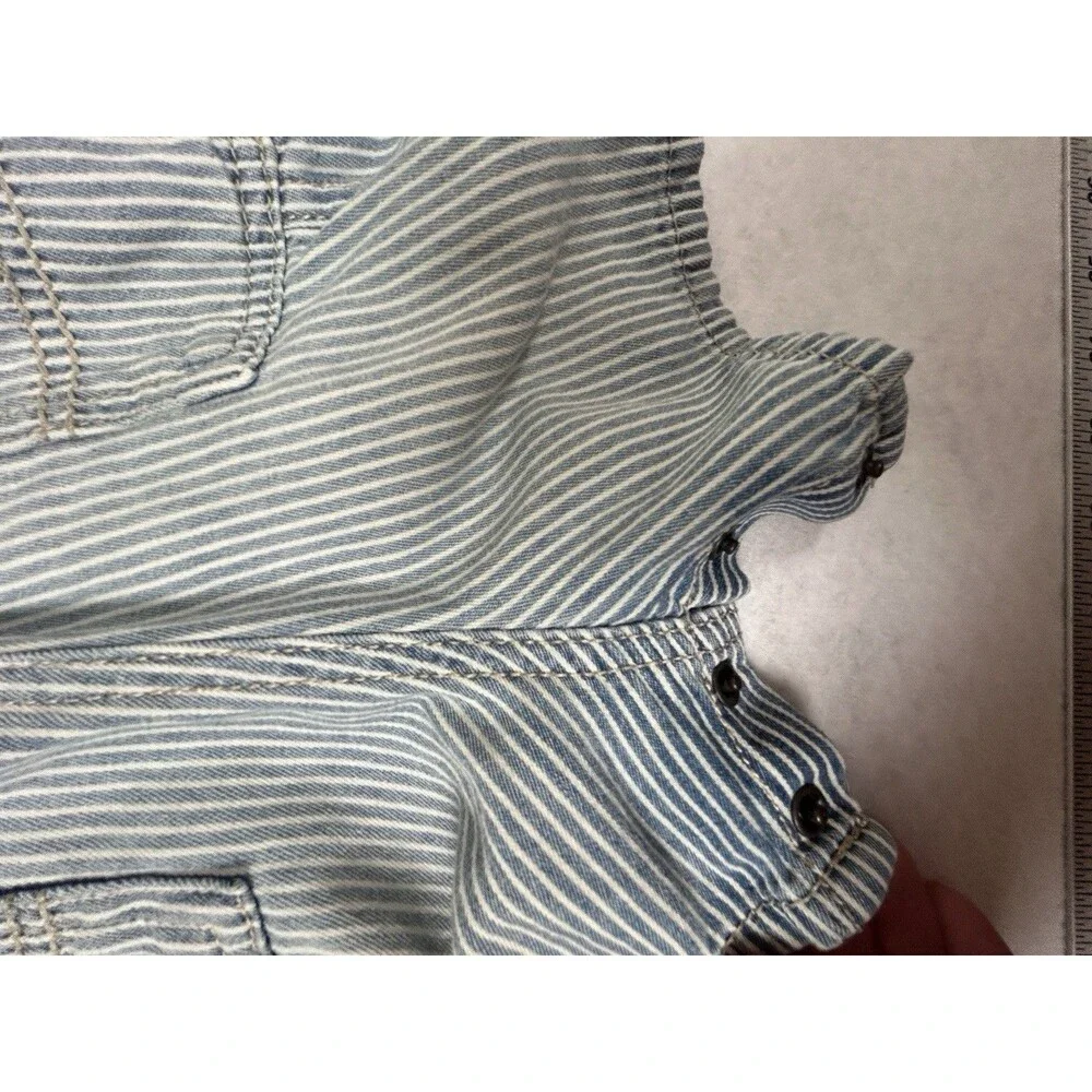 Vintage Oshkosh B'gosh Railroad Striped Pin Stripe Shortalls Overalls Size 18M